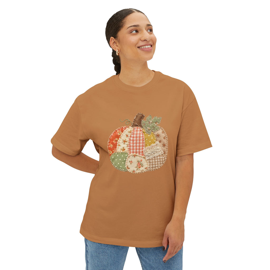 Patchwork Pumpkin Fall Graphic T-Shirt