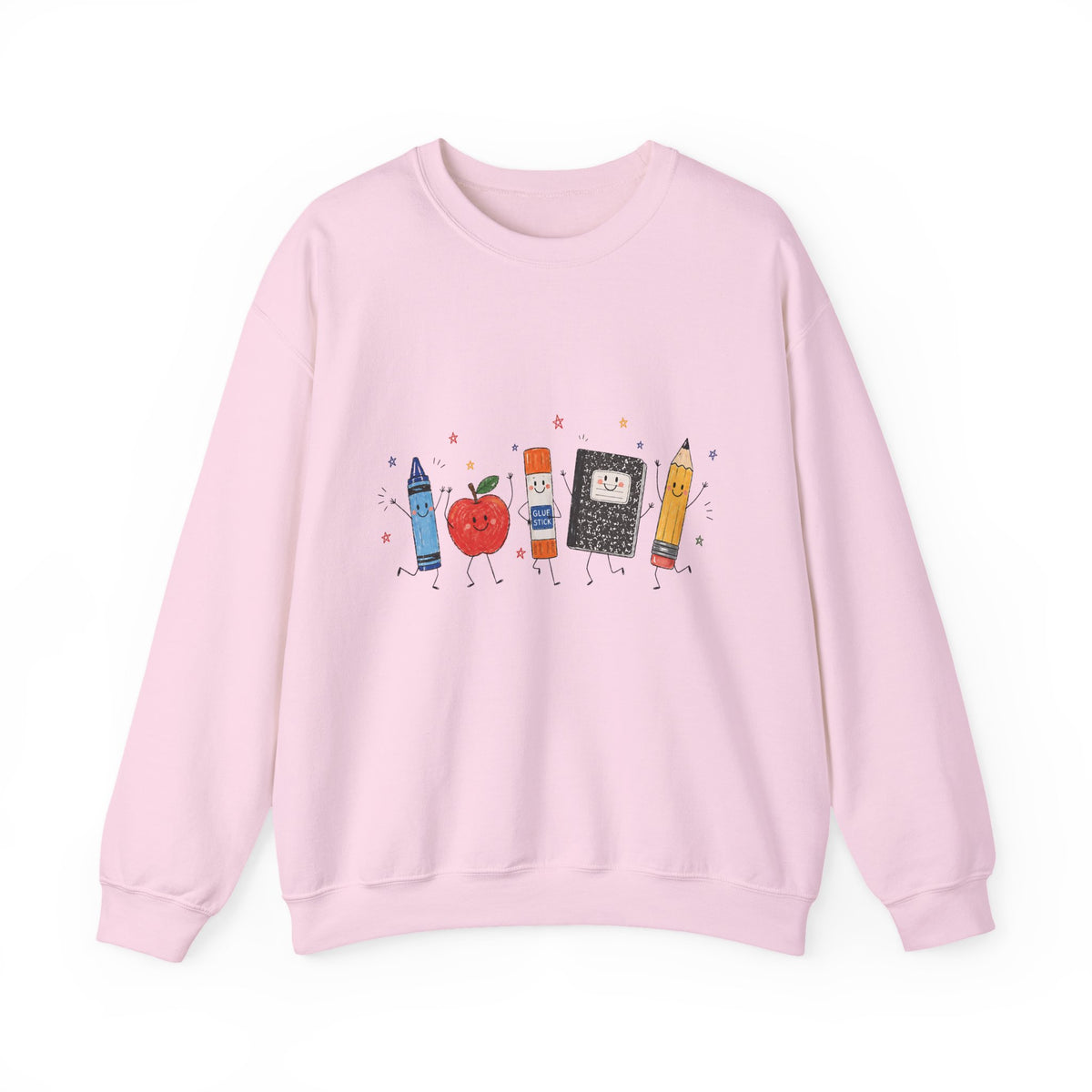 Teacher Supplies Crewneck — Cute School Supplies Graphic Sweatshirt