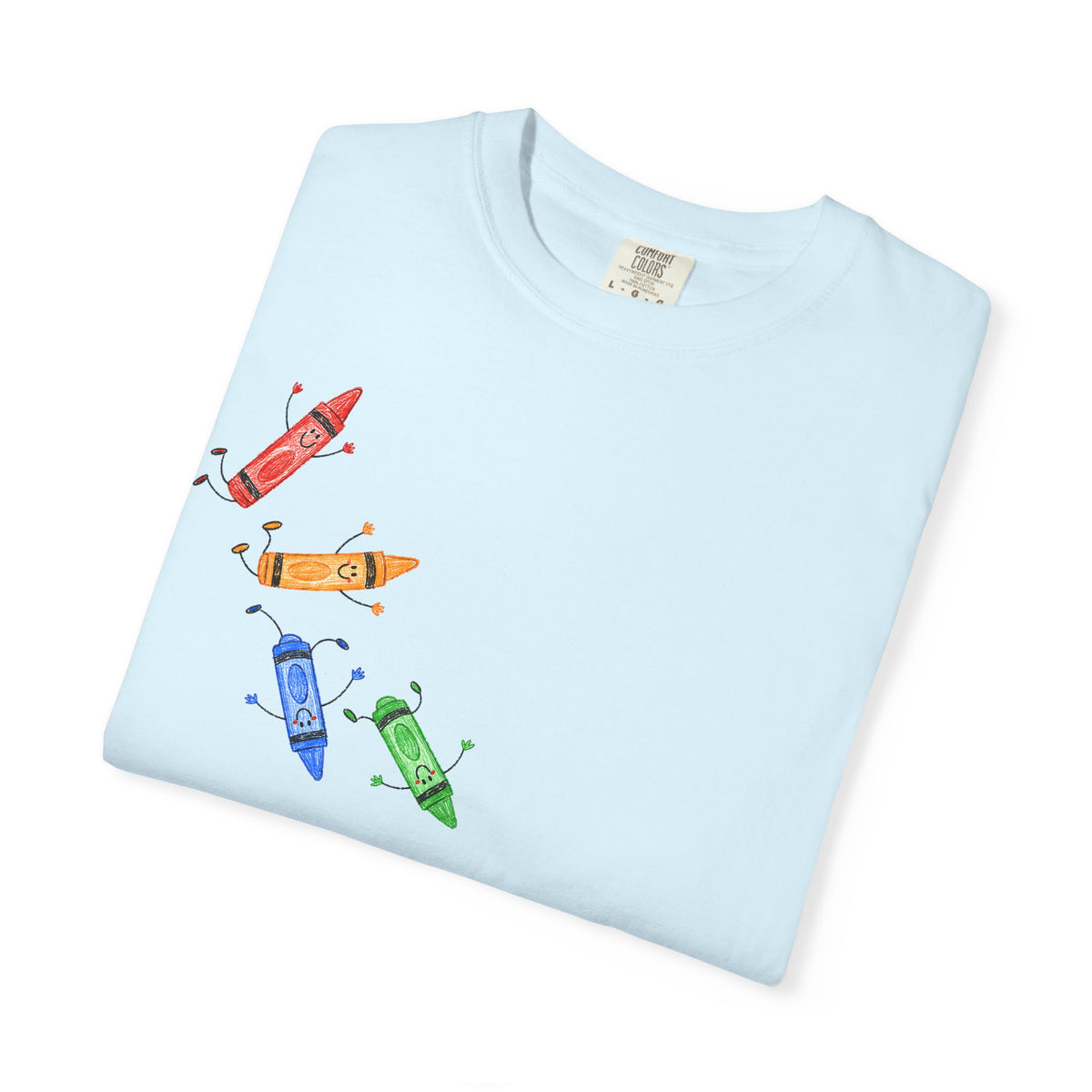 Teacher Crayon Box T-Shirt — Cute Retro Crayon Cartoon Tee