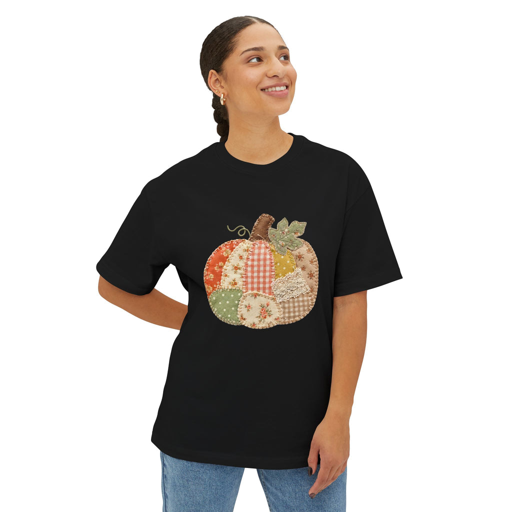 Patchwork Pumpkin Fall Graphic T-Shirt