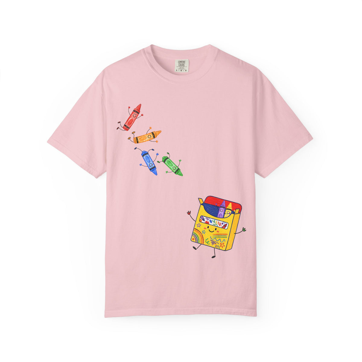 Teacher Crayon Box T-Shirt — Cute Retro Crayon Cartoon Tee