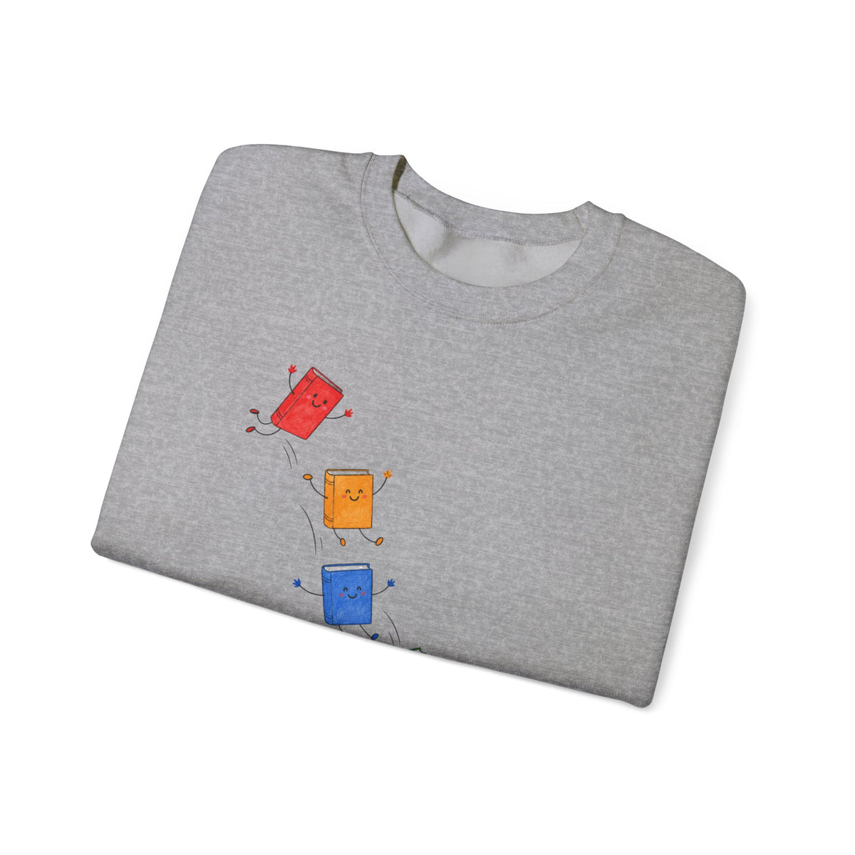Teacher Backpack and Falling Books Crewneck Sweatshirt — Cute School Supplies Graphic